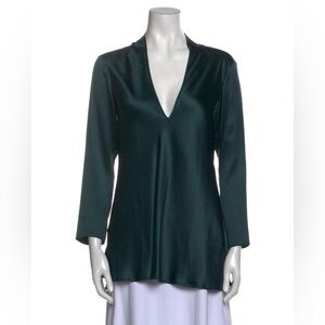 Yves Saint Laurent Silk Teal Blouse, size US4/FR36